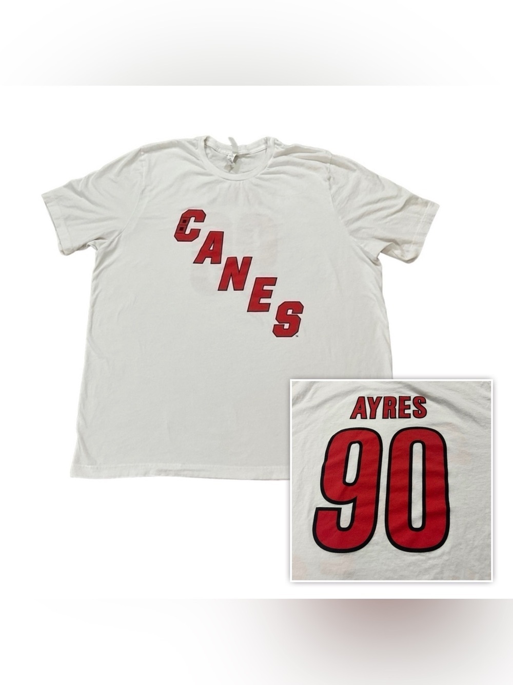 NHL Carolina Hurricanes CANES Ayres #90  Inspired Jersey Tee size 3XL
